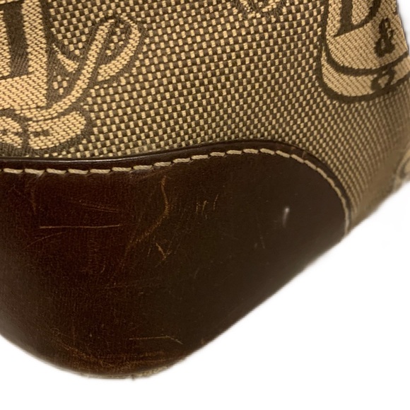 Dooney & Bourke Brown/Tan Signature Canvas Leather Purse - Picture 9 of 16